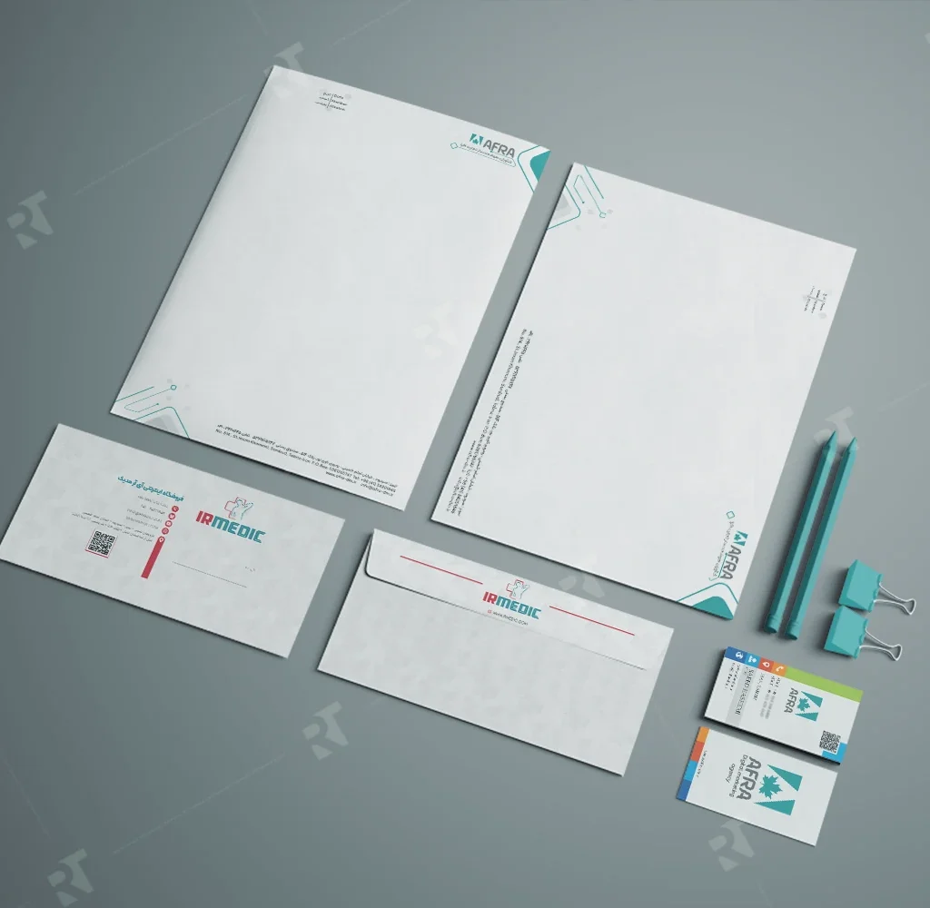 طراحی ست اداری برای شرکت افرا